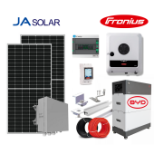 Kit panouri fotovoltaice 18,65kWp hibrid cu montaj inclus, monofazat, trifazat, panouri Trina JA Solar, acumulator 11kWh BYD, invertor Fronius