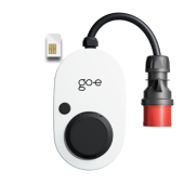 go-e Charger Gemini flex 2.0 22 kW &ndash; stație de &icirc;ncărcare mobilă cu priză Type 2 și ștecher CEE 32 A, vedere din față